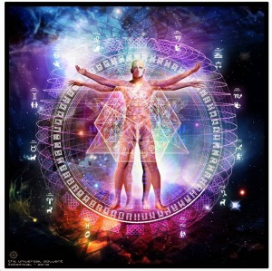 The universal human being - energetic body and chakras in space